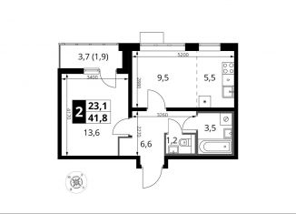 Продается 2-комнатная квартира, 41.8 м2, поселок Битца, Южный бульвар, 10