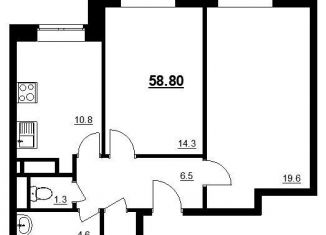 Продажа 2-комнатной квартиры, 58.8 м2, Московская область, 3-й микрорайон, к7