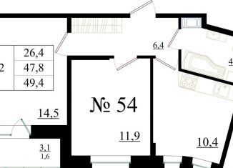 Продам двухкомнатную квартиру, 49.4 м2, Ленинградская область, Красносельское шоссе