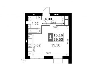 Продажа 1-комнатной квартиры, 29.5 м2, Московская область
