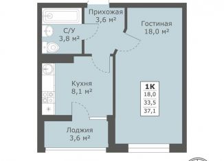 1-ком. квартира на продажу, 37.1 м2, Ставрополь