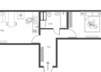 Продам 1-комнатную квартиру, 45.3 м2, Липецкая область