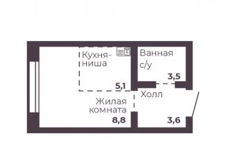 1-ком. квартира на продажу, 21 м2, Челябинск, Тракторозаводский район