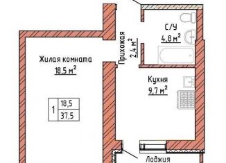 Однокомнатная квартира на продажу, 37.5 м2, Самара, Куйбышевский район