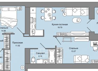 Трехкомнатная квартира на продажу, 68 м2, Ульяновск