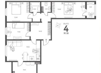 Продам 3-комнатную квартиру, 91.2 м2, Липецкая область
