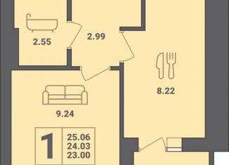 Продажа 1-комнатной квартиры, 25.1 м2, Калининградская область, улица Гептнера, 17