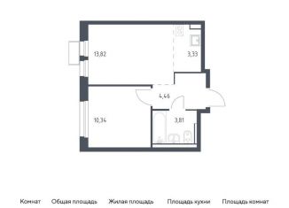 Продается 1-комнатная квартира, 35.8 м2, Химки, жилой комплекс Квартал Ивакино, к2