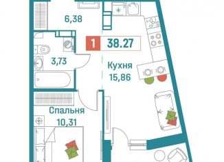 Продажа 1-ком. квартиры, 38.3 м2, Ленинградская область