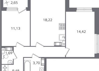Продам 2-комнатную квартиру, 60 м2, Санкт-Петербург, Калининский район