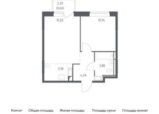 Продается однокомнатная квартира, 38.7 м2, поселение Кокошкино, жилой комплекс Новое Внуково, к20