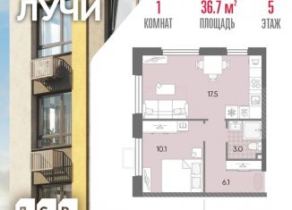 Продам однокомнатную квартиру, 36.7 м2, Москва, ЗАО
