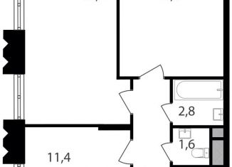 Продается 2-ком. квартира, 56.1 м2, Москва, район Чертаново Южное