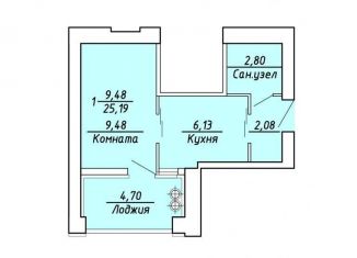 Продажа 1-комнатной квартиры, 25.2 м2, Рязанская область, Михайловское шоссе, 234к1