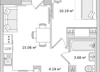 Продам 1-комнатную квартиру, 33.5 м2, поселок Бугры, Тихая улица, 3к7