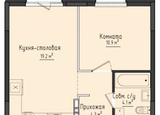 Продам однокомнатную квартиру, 38.4 м2, село Первомайский