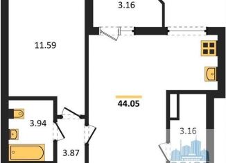 Продажа 1-ком. квартиры, 44 м2, Воронежская область