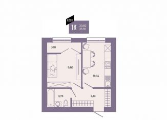 Продам 1-комнатную квартиру, 33.9 м2, Пенза