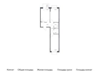 Продаю двухкомнатную квартиру, 57.3 м2, Московская область, жилой комплекс Томилино Парк, к6.2