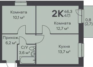 Продажа двухкомнатной квартиры, 47.1 м2, Пермский край