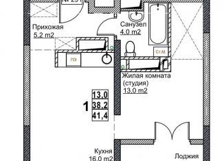 Продажа квартиры студии, 41.4 м2, Нижегородская область