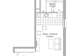 Квартира на продажу студия, 31.2 м2, Мытищи, Троицкая улица, 3Г