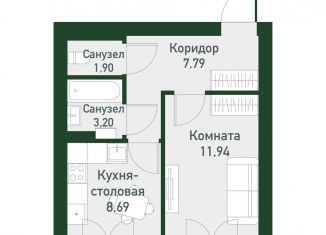 Продается 1-ком. квартира, 32.1 м2, Екатеринбург, Ленинский район