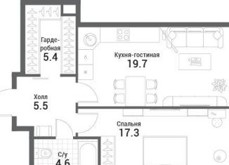 Продажа однокомнатной квартиры, 52.5 м2, Москва, ЖК Нагатино Ай-Ленд, жилой комплекс Нагатино Ай-Ленд, к1