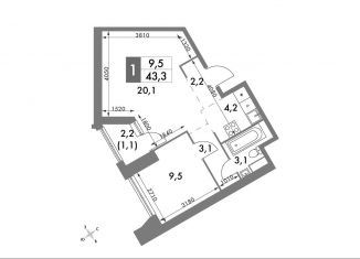 Продается 2-комнатная квартира, 43.3 м2, Москва, ЖК Архитектор, улица Академика Волгина, 2с3