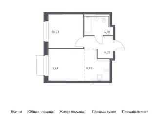Двухкомнатная квартира на продажу, 33.7 м2, деревня Мисайлово, Каширское шоссе - Молоково - Андреевское