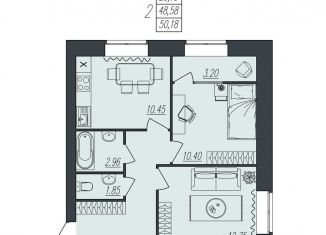 Продаю 2-ком. квартиру, 50.2 м2, Волгоград, улица Атласова, 12