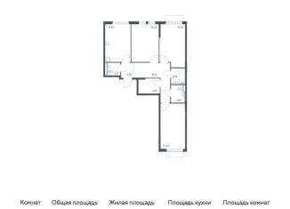 Продажа 3-комнатной квартиры, 78.4 м2, деревня Мисайлово, микрорайон Пригород Лесное, к18