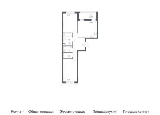 Продаю двухкомнатную квартиру, 60.8 м2, деревня Новосаратовка