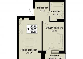 Продается 1-ком. квартира, 36.4 м2, Краснодарский край, Северная улица, 42А