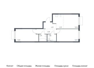 Продается двухкомнатная квартира, 60 м2, деревня Мисайлово, микрорайон Пригород Лесное, к18