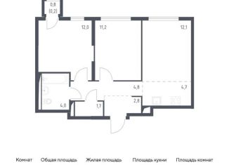 2-комнатная квартира на продажу, 53.5 м2, Москва, Молжаниновский район, Ленинградское шоссе, 229Ак2