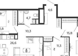 Продаю 3-ком. квартиру, 90.6 м2, Москва, метро Технопарк, 2-я очередь, к4