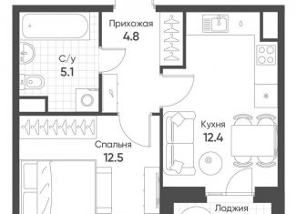Продается 1-ком. квартира, 36.4 м2, рабочий посёлок Кольцово, жилой комплекс Счастье в Кольцово, 5