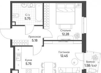 Продажа 2-комнатной квартиры, 41.9 м2, Казань