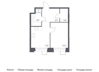 Продается 1-комнатная квартира, 37.7 м2, поселение Мосрентген, многофункциональный комплекс Тропарево Парк, к2.3