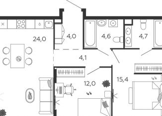 Продажа двухкомнатной квартиры, 68.8 м2, Москва, ЮАО, 2-я очередь, к2