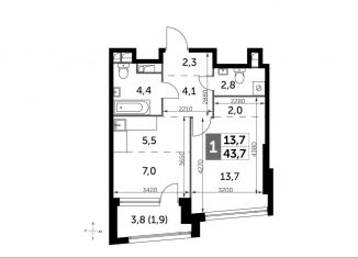 Продажа 1-комнатной квартиры, 43.7 м2, Москва, Варшавское шоссе, 37к4, ЮАО