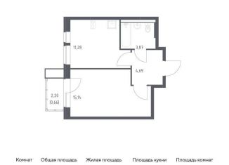 Продажа однокомнатной квартиры, 35.6 м2, Балашиха
