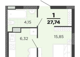 Продажа 1-комнатной квартиры, 27.7 м2, Рязань