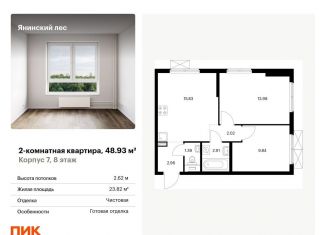 Продажа двухкомнатной квартиры, 48.9 м2, городской посёлок Янино-1, жилой комплекс Янинский Лес, 9