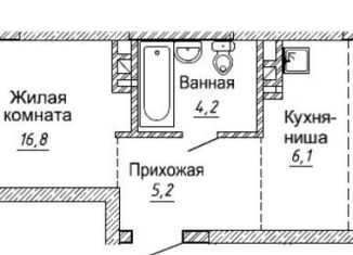 Двухкомнатная квартира на продажу, 49.3 м2, Новосибирск, улица Фрунзе, с1, метро Берёзовая роща