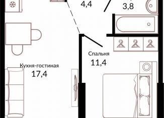 Продам 1-комнатную квартиру, 38.2 м2, Краснодар, Конгрессная улица, 43