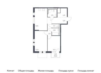 Продажа 2-ком. квартиры, 64.4 м2, деревня Новосаратовка