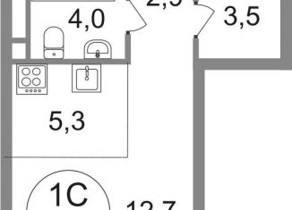 Квартира на продажу студия, 28.4 м2, поселение Внуковское, 17-й квартал, к1