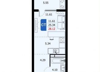 Продам квартиру студию, 28.1 м2, Московская область